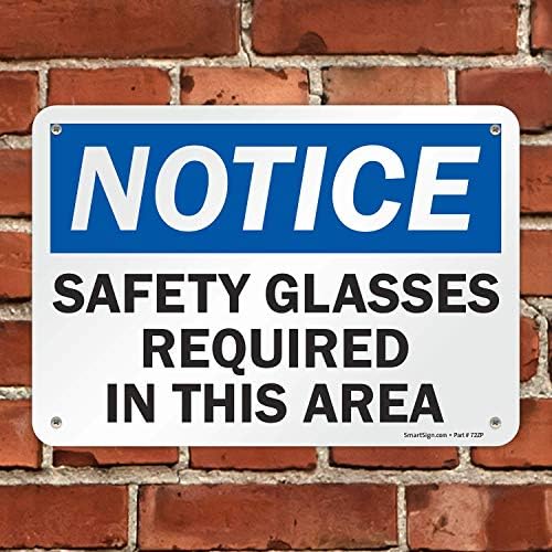 SmartSign - U9-1559-NP_7x10 "Notice - Safety Glasses Required In This Area" Sign | 7" x 10" Plastic Black/Blue on White - Image 4