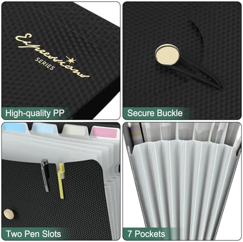 Sooez 7 Pocket Accordion File Organizer, Premium Expanding File Folder - Image 4