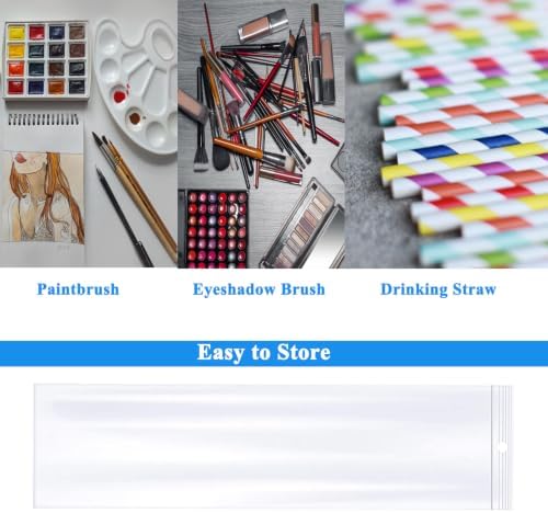 3" x 12" Long Plastic Bags with Hang Hole, 100 PCS, Clear Zipper Bag - Image 5