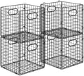 4-Pack Metal Milk Crate for Storage,32QT Stackable Collapsible Storage Bins by Cidaziya