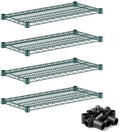 4-Pack 12"x30" Wire Shelves Green | 600lb Load Capacity NSF Commercial Storage Rack Unit by Zedfire
