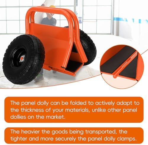 Heavy Duty Panel Dolly Slab Dolly 10 Inch Solid Rubber Tires - Image 5