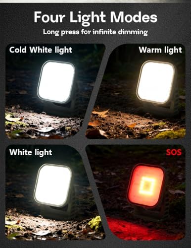 Portable LED Work Light, 12000mAh Rechargeable Flood Light for Job Site, 3500Lumens, 4 Modes, IP65 Waterproof, Magnetic Work Lights with 1/4 Screw Adapter Base - Image 3