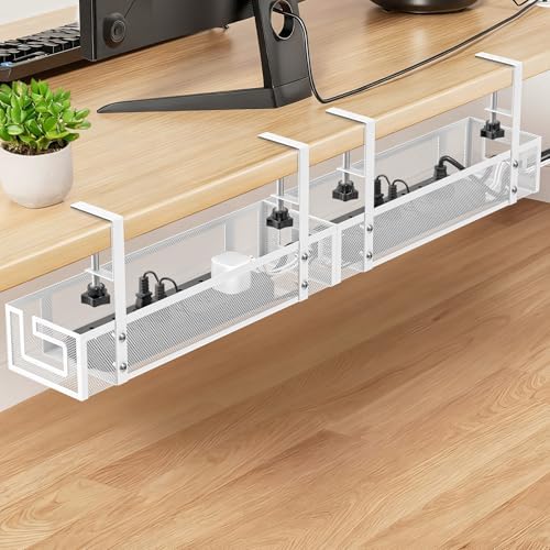 Cable Management Tray, 15.75" Under Desk Cable Management No Drill by GZOKMOG