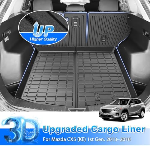 CX5 Floor Mats - Car Mats for Mazda CX5 2013-2016, All Weather Floor Mats and Cargo Liner with Backrest Mat for CX5 Accessories, Heavy Duty Rubber Mats, Car Accessories - Image 3