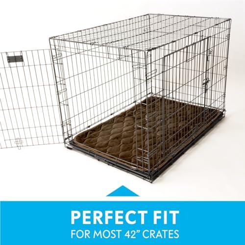 Paw Inspired Washable Padded Crate Mats for Dogs, Dark Brown, 41x28 Inch - Image 3