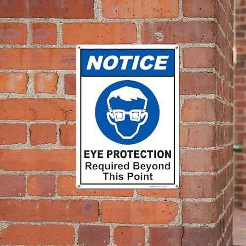 Brimar - 10" x 14" - Eye Protection Required Sign - .055″ Polyethylene Plastic - High Visibility - Easy Installation - Image 4