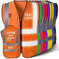 Custom Safety Vest for Men with Logo Customizable High Visibility Reflective Safety Vest with Pockets Adult Unisex by SIMIEEK