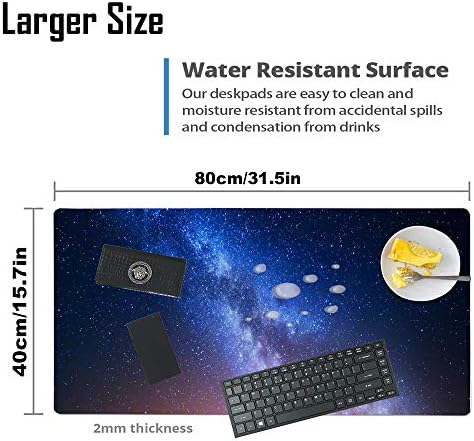 QiyI PU Leather Large Mouse Pad, Office Decor, 31.5" x 15.7", Starry Sky - Image 6