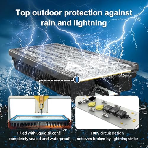 Kekeou 200W Stadium Lights 28000LM, Outdoor Flood Light Area Lighting 6500K - Image 4