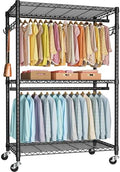 FUTASSI P1 Plus Rolling Clothes Rack, Heavy Duty Portable Closet Wardrobe by FUTASSI