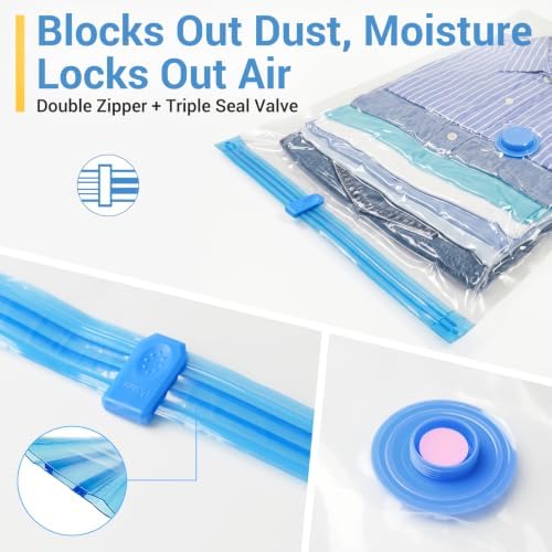Fygrip 80% Space Saver Vacuum Storage Bags with Hand Pump, 10 Large - Image 3