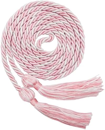 GraduationMall Graduation Honor Cord 68" PinkWhite by GraduationMall%C2%AE