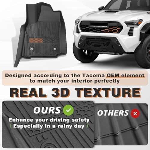 TripleAliners for Tacoma 2024+ Floor Mats Double/Access Cab, Auto Trans - Image 3