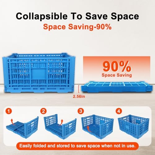 72L Collapsible Milk Crate with Handles, - Image 3