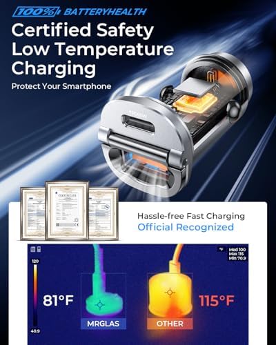 MRGLAS 125W USB C Car Charger, USB C Car Charger Adapter Fast Charging - Image 6