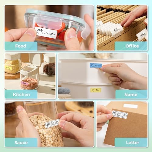 Nelko P21 Label Maker Machine with Tape, Bluetooth Label Printer, White - Image 6