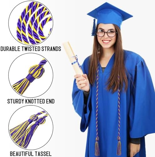 Graduation Cords Purple Gold Cords for Graduation 2026 Graduation Honor Cords (Mixed Purple and Glod) - Image 3