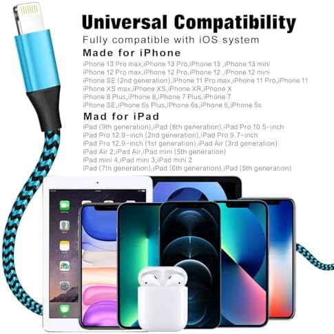 SHUSEL USB Lightning Cable,MFi Certified iPhone Charger Cord (3-Pack,10FT) - Image 6
