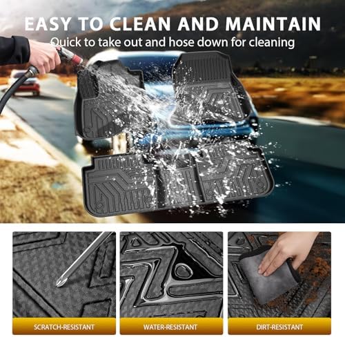 Powerty Floor Mats for 2023-2025 2026 Honda CRV (Gas Model Only), All Weather 3D TPE Anti-Slip Upper & Lower Position Trunk Cargo Liner Seat Back Covers Protectors Full Set Car Accessories - Image 5