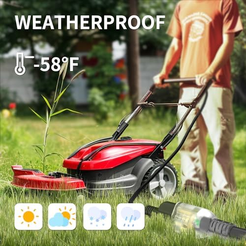 POWGRN 6 Ft 10AWG Outdoor Extension Cord Waterproof Heavy Duty, Black - Image 6