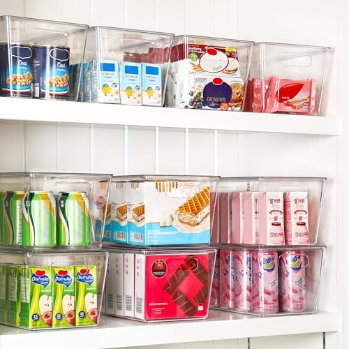 Vtopmart 12 Pack Clear Stackable Storage Bins with Lids and Handles, Large - Image 4