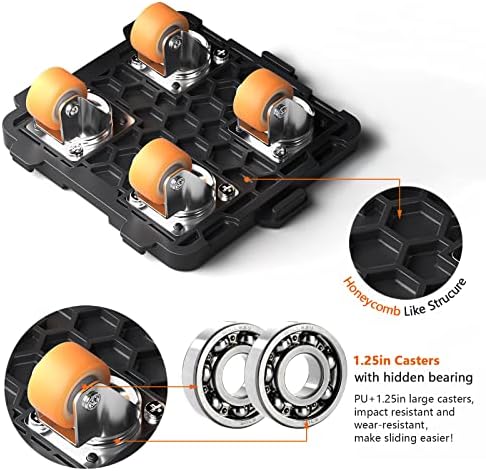 ONEON Furniture Mover with Wheels - Add Connect Bearings Wheel Dolly 4 Pack - Image 3