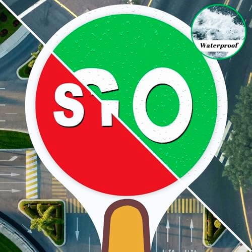 4 PCS Double Sided Stop Sign Handheld Children Red and Green Traffic Sign Lights for Children in the Classroom, Teaching Traffic Safety When Crossing the Street Road Signs, 9.84 x 7.08 inches - Image 3