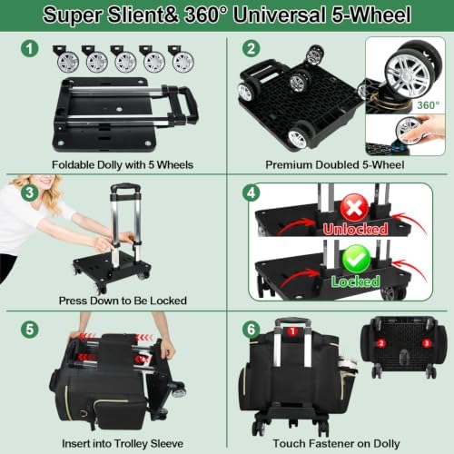 SIYNPAV 5-Wheeled Rolling Teacher Bag with Detachable Trolley, 15.6 Inch Laptop Sleeve & Accordion File Organizer, Large Capacity Teacher Tote with Cup Holder for School Office, Black - Image 6