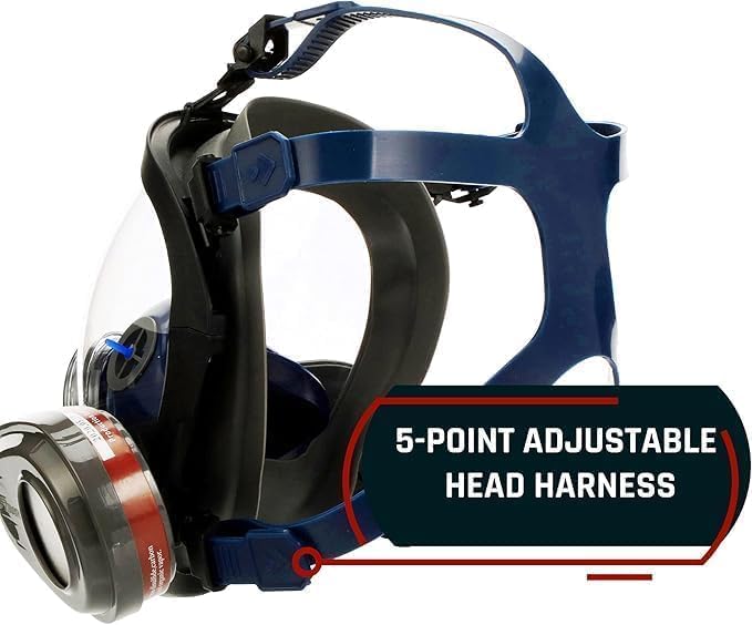 Parcil Distribution Full Face Respirator Mask - Air Purifying, Organic Vapor & Particulate - Industrial Use - CE Tested - Image 4