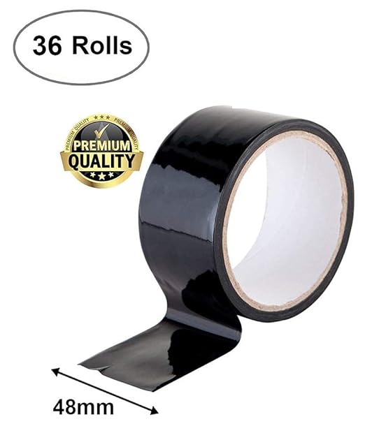 ABC Carton Sealing Tape 1.89 Inches Wide x 109.36 yd Length. 36 Rolls of Black - Image 2