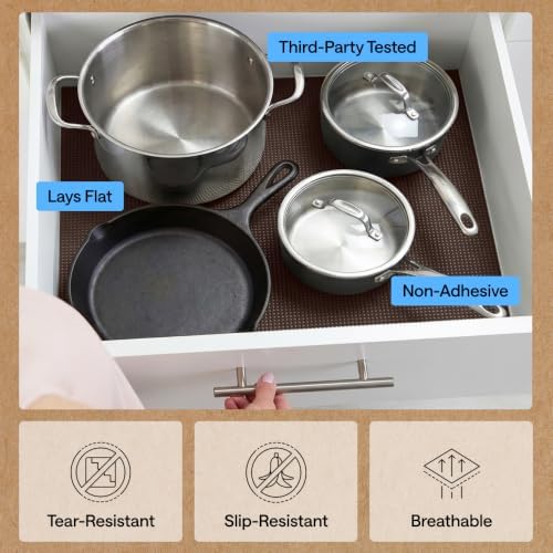 GORILLA GRIP powerGRIP Drawer Shelf and Cabinet Liner, 12"x30', Chocolate - Image 5