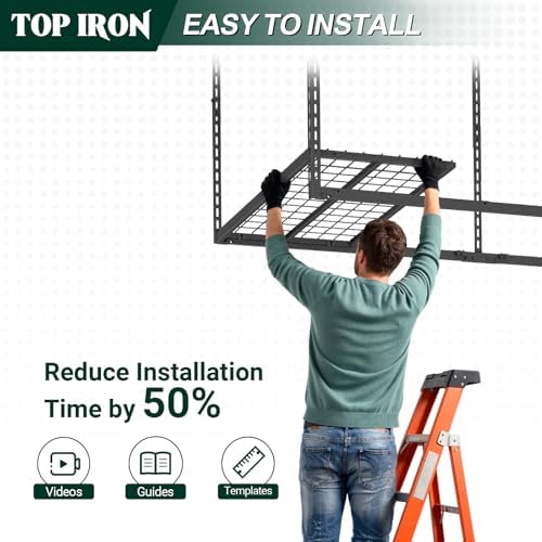 3x6 FT Overhead Garage Storage Rack,450LBS Weight Capacity - Image 4