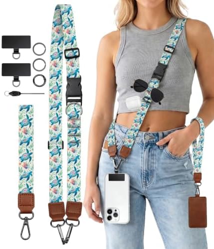 Sea Turtle Phone Lanyard Crossbody Wrist Strap Around Neck Women by Sukyerios