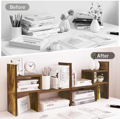 Jerry & Maggie Adjustable Wood Desktop Display Shelf Natural Wood Tone - Image 5