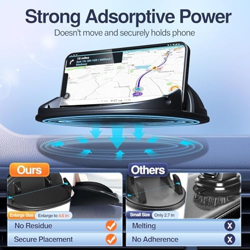 Loncaster 2 Pack Dashboard Car Phone Holder Mount, Universal Cell Phone Automobile Cradles Ultra Stable Slip Free Hands Free Car Accessories Compatible for iPhone, Most Smartphones and GPS - Image 2