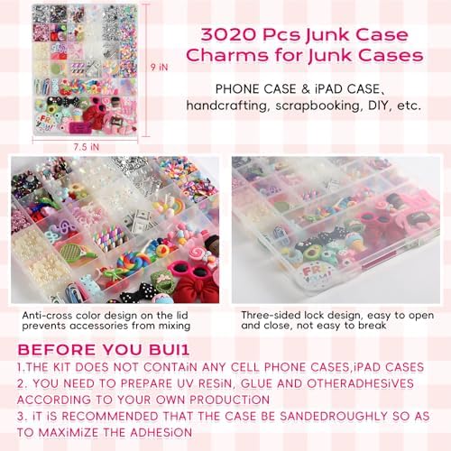 EIiovcnya 4980 Pcs Junk Phone Case Charms Kit with DIY Nail Charms - Image 2