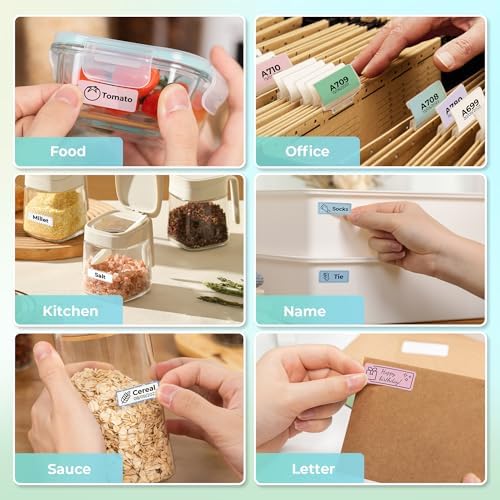 NELKO Genuine P21 Label Maker Tape,14x40mm, 3-Roll, Purple/Rose/Pink - Image 6