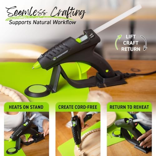 Surebonder Cordless Hot Glue Gun, High Temperature, Full Size, 60W, 50% More Power - Sturdily Bonds Metal, Wood, Ceramics, Leather & Other Strong Materials (Specialty Series CL-800F) - Image 4