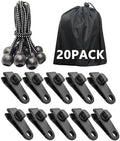 Tarp Clips Heavy Duty Lock Grip, 20 Pack Tarp Clamps Bungee Cord Clip, Fit for Tent Awnings Caravan Canopies Car Cover Swimming Pool Cover Fasteners Clips by LUYADIN