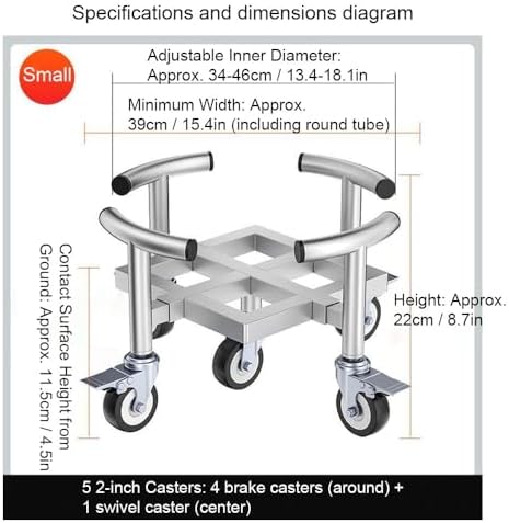 Heavy Duty Stainless Steel Rolling Cart with Locking Casters - Commercial Kitchen, Warehouse & Industrial Utility Stand for Storage & Organization - Image 2