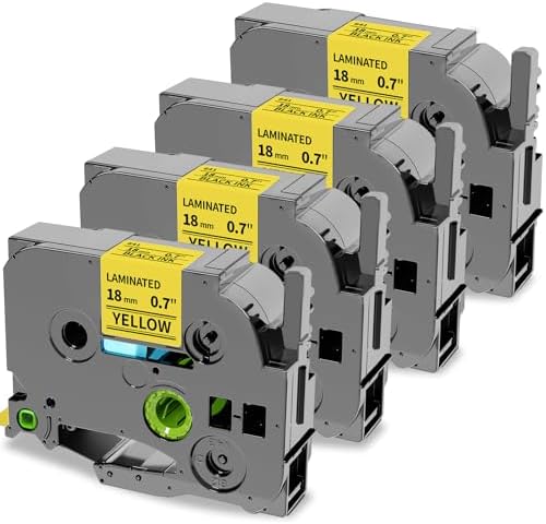 Oozmas Compatible Label Tape Replacement for TZE-641 Black on Yellow 18mm by Oozmas