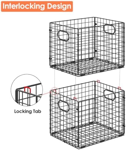 5-Pack Metal Milk Crate for Storage,40qt Stackable Collapsible Storage Bins - Image 6