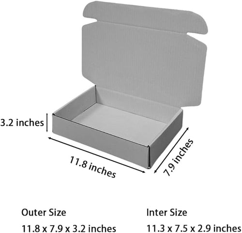 10 Pcs 11.8 x 7.9 x 3.2 inches Corrugated Cardboard Gift Boxes Recyclable - Image 2