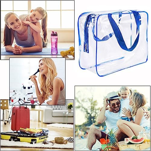 2Pcs Crystal Clear PVC Travel Toiletry Bag Kit for Women Men, Cosmetic Bags - Image 5