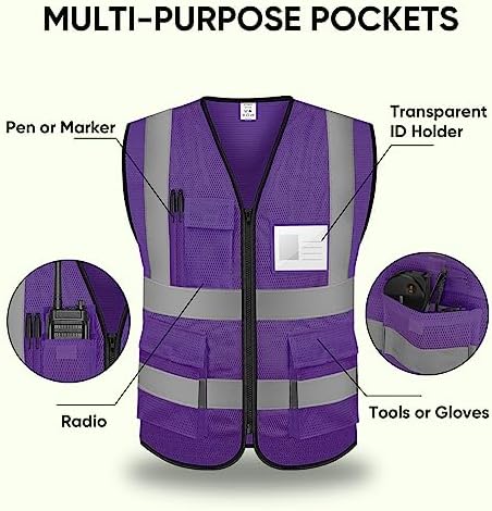 TICONN High Visibility Reflective Safety Vest for Men & Women, ANSI Class 2 - Image 4