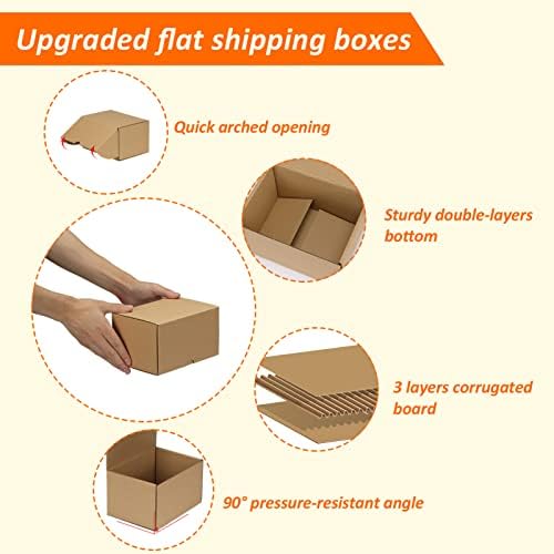 HORLIMER 7x5x4 inches Shipping Boxes Set of 25, Brown Corrugated Cardboard Box Literature Mailer - Image 3