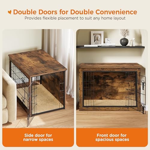 Yaheetech 38in Wooden Dog Crate Furniture w/Cushion for Medium/Large Dogs - Image 6