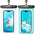 Hiearcool Waterproof Phone Pouch, Waterproof Phone Case, Clear&Green 2-Pack by Hiearcool
