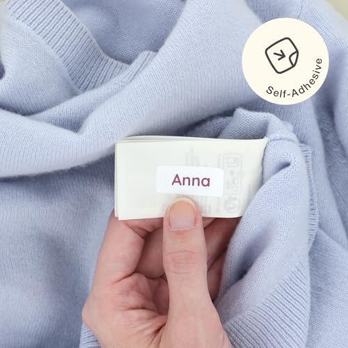 TeddyLabels - Clothing Labels for Nursing Home (180) – Self-Adhesive Name Tags for Clothes and Personal Items. Personalized Labels for Daycare, Nursing Homes, and Laundry Use - White - Image 2